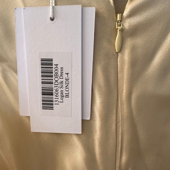 NWT_ Reformation Logan Silk Dress in Blonde size 4 - Picture 9 of 9